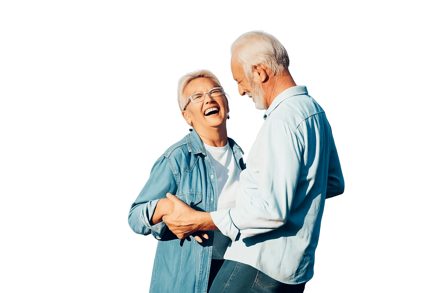Happy senior couple smiling together